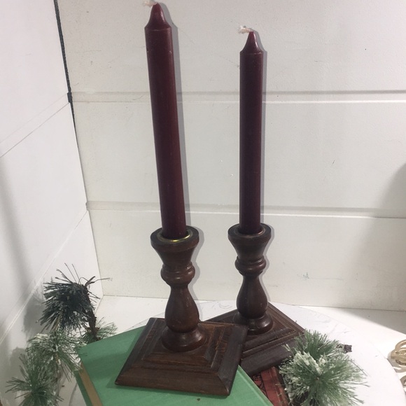 Vintage wooden candle holders - Picture 2 of 8